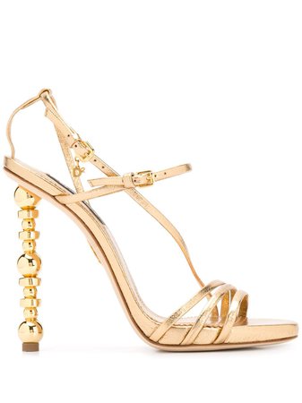 Gold Dsquared2 Embellished-Heel Stiletto Sandals | Farfetch.com