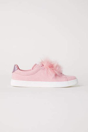 Trainers with faux fur - Pink