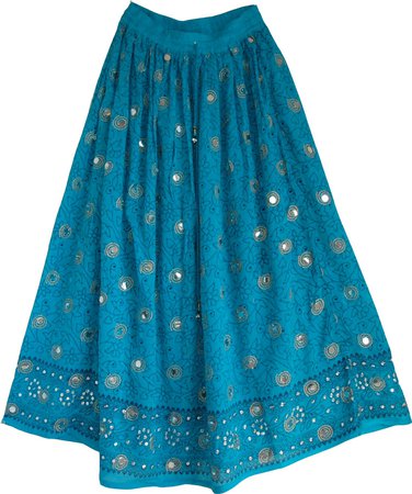 Bahama Blue Sequin Skirt | Sequin-Skirts
