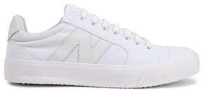 Leather-trimmed Canvas Sneakers