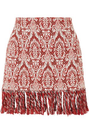 Chloé | Fringed cotton-blend jacquard mini skirt | NET-A-PORTER.COM