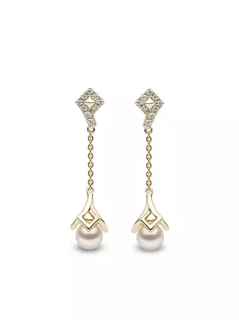 Yoko London 18kt Yellow Gold Diamond Pearl Trend Drop Earrings - Farfetch