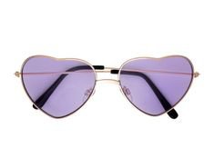lilac heart sunglasses