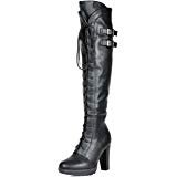 Amazon.com | Forever Women's Chunky Heel Lace up Over-The-Knee High Riding Boots | Boots