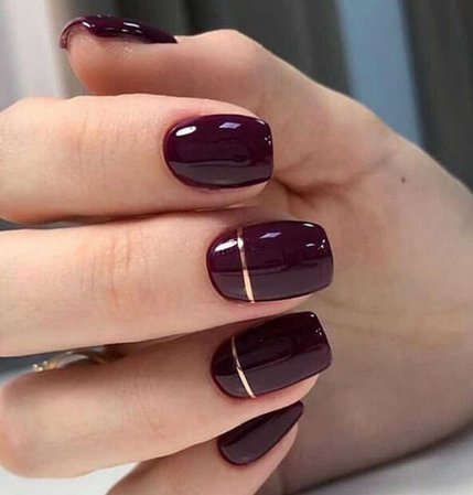 burgundy manicure