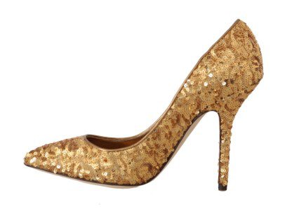 Gold Sequined Leather Pumps Heels – Brand Agent