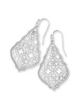 Addie Silver Drop Earrings in Silver Filigree | Kendra Scott
