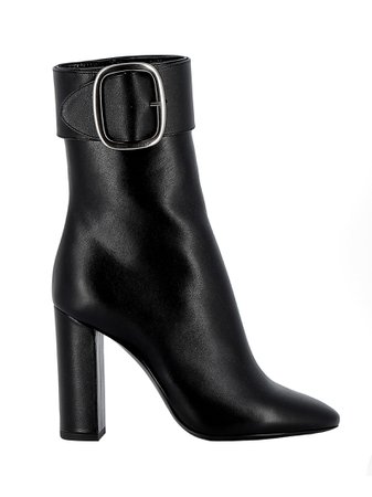Saint Laurent Black Leather Ankle Boots