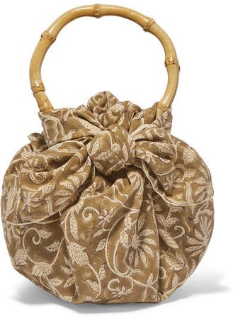 Emily Levine - Dumpling Knotted Floral-print Cotton-voile Tote - Brown