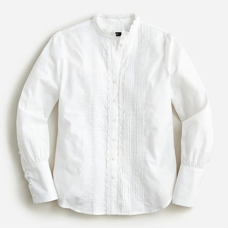 J.Crew: Lace-front Button-up Shirt For Women