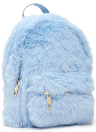 Baby Blue Faux Fur Backpack