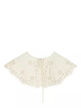 Embroidered Poplin Collar - White - Bags & accessories - ARKET GB