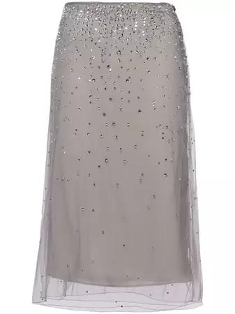 Prada crystal-studded Tulle Midi Skirt - Farfetch