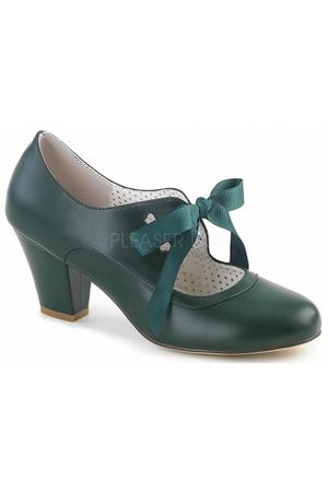 Wiggle Vintage Style Mary Jane Shoe in Forest Green 2.5 Inch Heel Pump