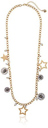 Betsey Johnson "Stargazer" Star and Skull Long Necklace, 30''+3'' Extender: Clothing