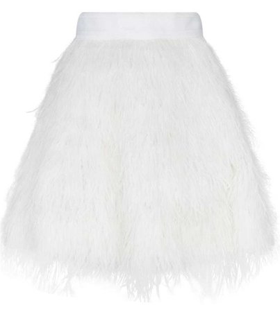 white feather skirt