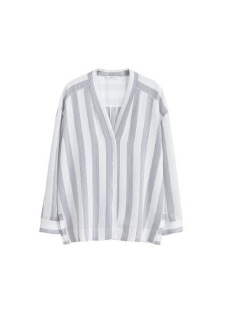 Violeta BY MANGO Flowy striped blouse