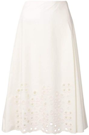 A-line embroidered skirt