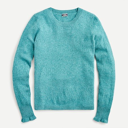 J.Crew: Cashmere Crewneck Sweater With Pointelle Stitch For Women