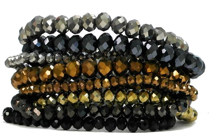 mixed 9 bead bracelet set