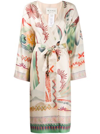 Etro Floral Patterned Wrap Jacket - Farfetch