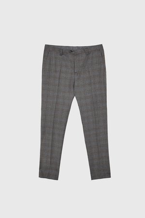 CHECK FLANNEL SUIT TROUSERS - View All-TROUSERS-MAN | ZARA United Kingdom