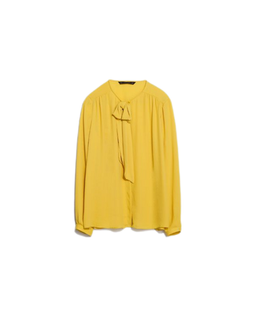 Zara Mustard Shirt with Bow