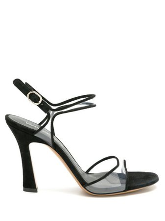 Shop Emporio Armani clear strap sculpted-heel sandals with Express Delivery - FARFETCH