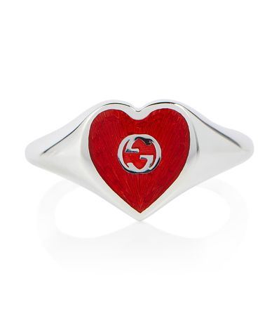 Gucci - Interlocking G Heart sterling silver ring | Mytheresa