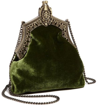 green velvet purse