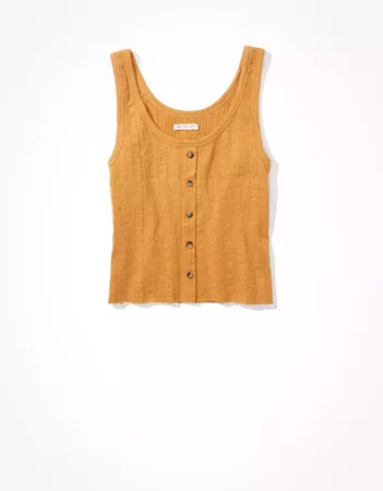 AE Button Front Tank Top yellow