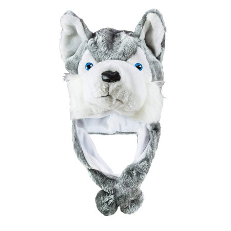 Super Z Outlet Husky Timber Wolf Cute Plush Animal Winter Hat Warm Winter Fashion (Short) [1540909519-128846] - $6.56
