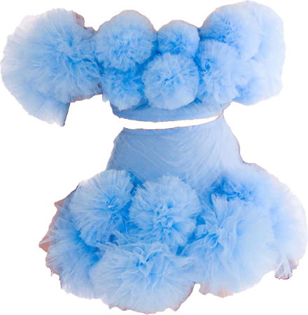 Lirika Matoshi sky blue bubble tulle dress