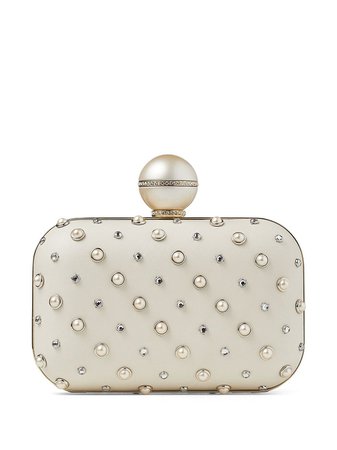 Jimmy Choo Cloud pearl-embellished clutch bag - FARFETCH