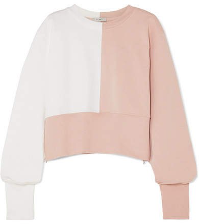 Maeve Paneled Cotton-blend Jersey Sweatshirt - Baby pink