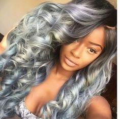 Pinterest - 20" Wavy Grey Wigs For African American Women The Same As The Hairstyle In The Picture - Human Hair Wigs For Black Women | Wigs