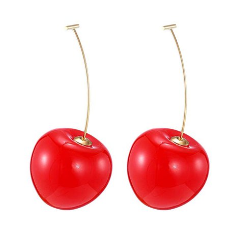 Amazon.com: 3D Lifelike Red Cherry Drop Earrings Cute Funny Acrylic Resin Fruit Gold Dangle Earring for Girls Women Kids Christmas Gifts with Box: Jewelry