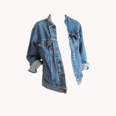 jean jacket w/ sleeves rolled up