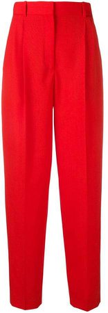 pleated high-rise trousers