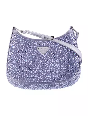 Prada Crystal-Embellished Cleo Shoulder Bag - Purple Shoulder Bags, Handbags - PRA794926 | The RealReal