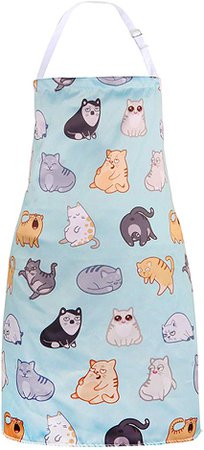 Zeronal Cooking Apron Cats Galore (Blue) for All Cat Lovers Who Enjoy Cooking,Baking, Grilling,BBQ: Home & Kitchen