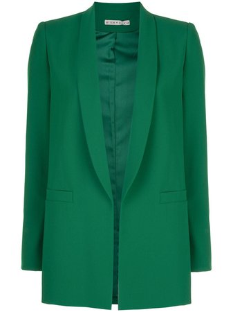 Green Alice+Olivia Kylie Shawl Collar Blazer | Farfetch.com