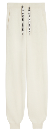 CELINE TRACK PANTS IN CASHMERE WOOL OFF WHITE