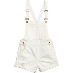 Denim Overall Shorts - White