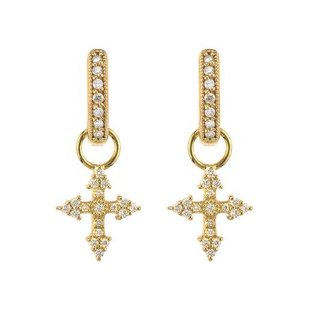 Provence Champagne Tiny Cross Earring Charms | JudeFrances
