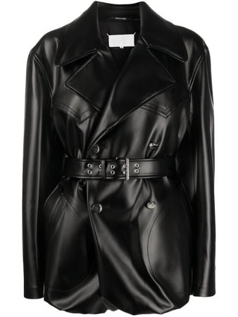 Maison Margiela Belted Faux Leather Jacket - Farfetch
