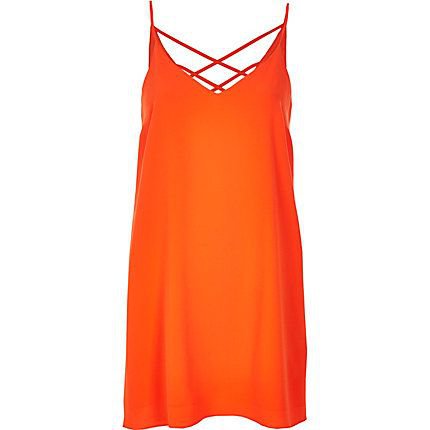 Orange Strappy Slip Dress