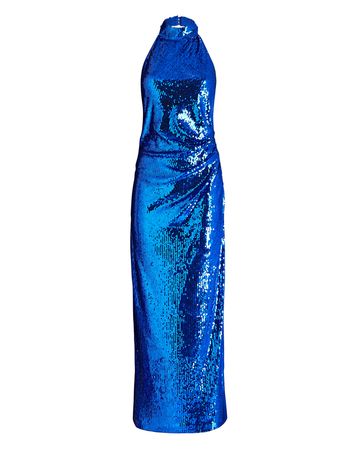 Ronny Kobo Virt Sequined Maxi Dress In Blue | INTERMIX®