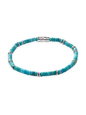 Shop John Hardy Sterling Silver & Turquoise Heishi Beaded Bracelet | Saks Fifth Avenue