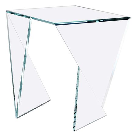 Side End Table Glass Crystal Geometric Shape Collectible Design Handmade Italy For Sale at 1stDibs